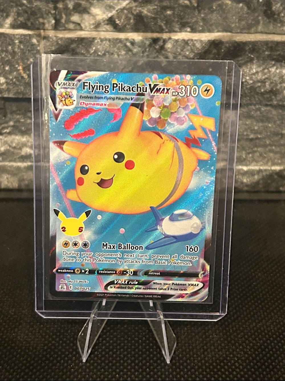 Pokemon Flying Pikachu Vmax 007/025 25th Anniversary Celebrations Holo M/NM